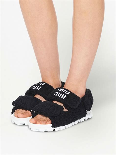 miu miu terry cloth sandals|Terry cloth sandals Black .